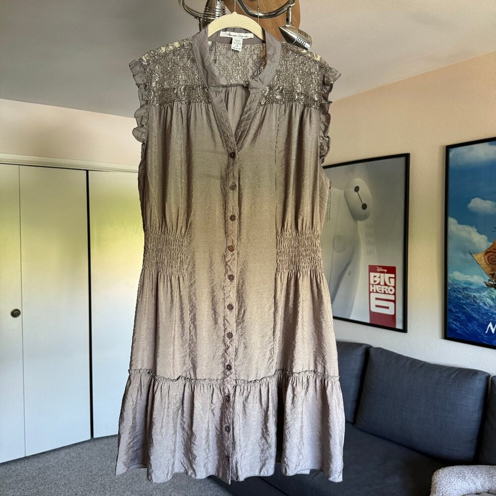 American Rag Taupe Dress with lace detail